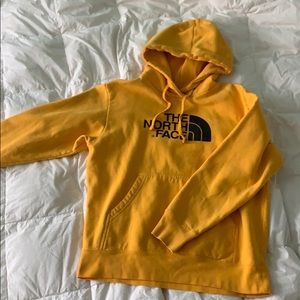 North Face Logo Hoodie Sweatshirt Jacket Yellow